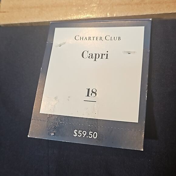 NWT Charter Club Navy Capri Pants Waist Smoothing Tummy Slimming - Picture 7 of 7